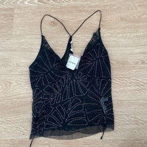 Free people black beaded top
